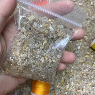 💎หิน ไหมทอง S Golden Rutilated Quartz 100g. หินเสริมความมั่งคั่งร่ำรวย เรียกโชคลาภ พร็อพถ่ายรูป ตู้ปลา หินใส่น้ำพุ