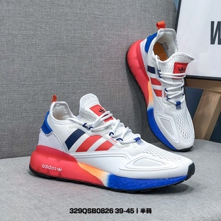 แท้จริง Adidas Originals ZX 2K Boost ตาข่าย ระบายอากาศ รองเท้าวิ่ง แฟชั่น สบาย ๆ รองเท้ากีฬา