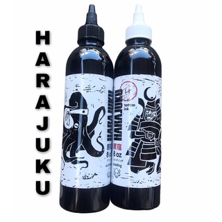 หมึกสัก HARAJUKU. 8 oz (ขวดใหญ่) Outlininggสีดำเดินเส้น Shadingสีดำปัดเงา