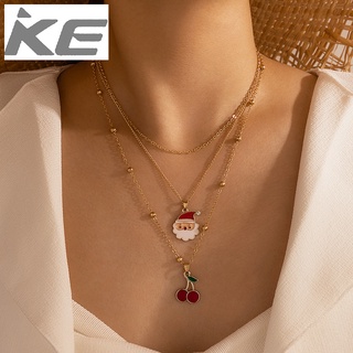 Festive Santas Three Necklace Cherry Chain Necklace for girls for women low price