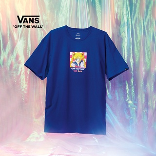 Vans เสื้อยืดแขนสั้น พิมพ์ลายเซเลอร์มูน แฟชั่นคู่รัก สําหรับผู้ชาย และผู้หญิง