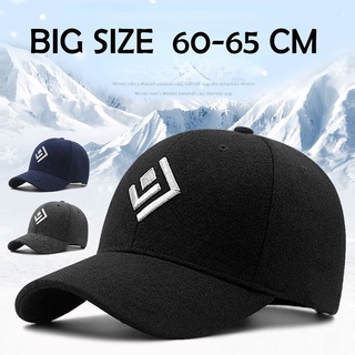Baseball Cap Adult Large Size Circumference 60-65 cm Wool winter warm peakes cap