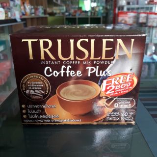 ทรูสเลนกาแฟคอฟฟี่พลัส(truslen coffe plus) 16 กรัม ( 10ซอง/กล่อง)ฟรี 2 ซอง