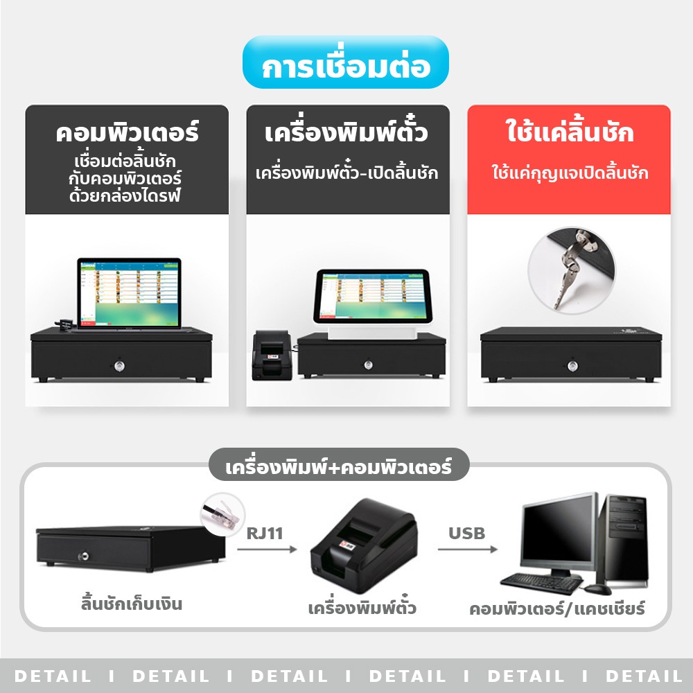 แคชเชียร์-4ช่อง-รุ่น-las-335-กล่องเงินสด-ลิ้นชักเก็บเงินอัตโนมัติ-cash-drawer-rj11-เหมาะสำหรับร้านค้าต่างๆ