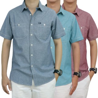 BOVY SHORT CHAMBREY - เสื้อเชิ้ตแขนสั้นผ้าแชมเบรย์  BA 3828