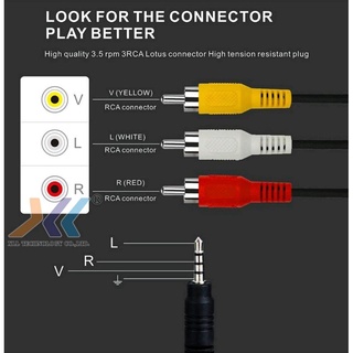 สาย AUDIO สายสัญญาณภาพและเสียง 1 ออก 3 Stereo Cable 3.5 MM. To AV Cable ความยาว 5 เมตรAVH519