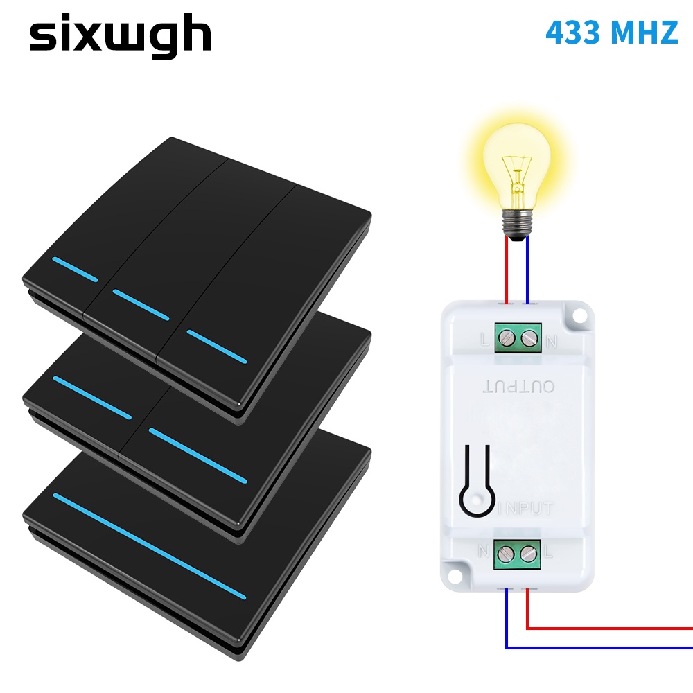 RF433 wireless switch สวิตช์ไฟอัจฉริยะไร้สาย RF สวิตช์ติดผนัง สวิตช์ ...