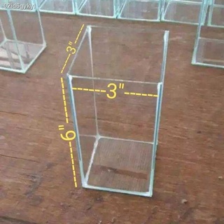 ▧โหลปลากัดขนาด 3x3x6 นิ้ว กระจกหนา 3 มิล