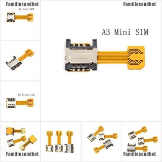 Familiesandhot ไฮบริด คู่ ไมโคร นาโน ซิมการ์ด อะแดปเตอร์ แปลง ขยาย ช่อง SD