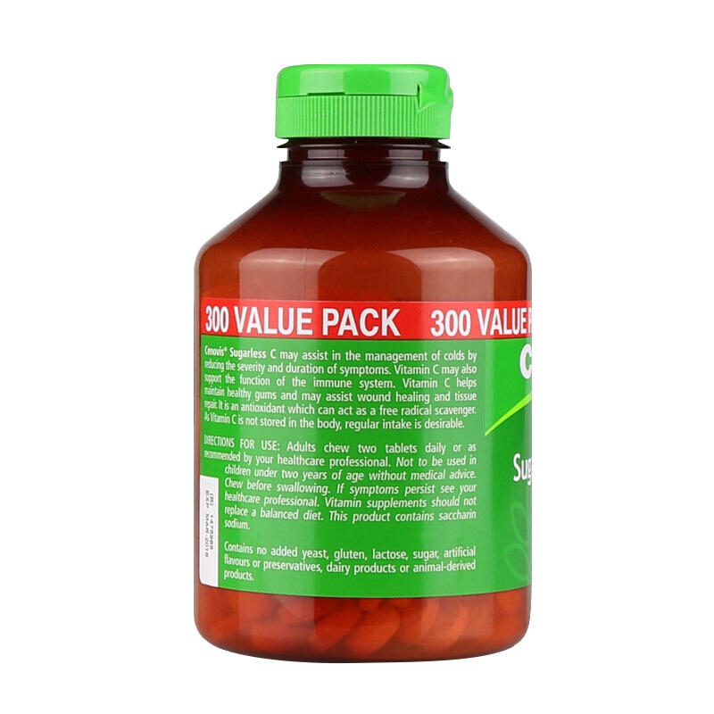2308-แท้จริง-นำเข้าวิตามินซีเม็ดเคี้ยวปราศจากน้ำตาล-vc-เม็ดวิตามินซี-300-เม็ด-cenovis-sugarless-vitamin-c-500mg