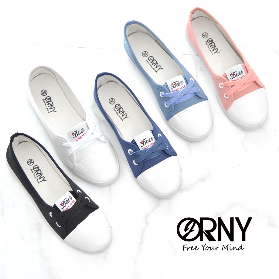 ภาพหน้าปกสินค้าOY77 ORNY(ออร์นี่) รองเท้าผ้าใบแบบผูกเชือก รองเท้าผ้าใบผู้หญิง