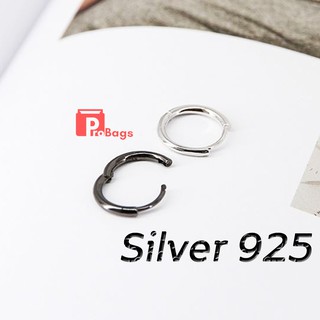 (เงินแท้92.5)ต่างหูห่วง เป็นแบบล็อคไม่ใช่แบบสอด ห่วงเงินแท้ Silver925