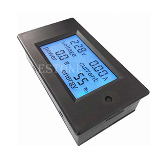โวลต์มิเตอร์แอมมิเตอร์ดิจิตอล AC 20 A 100 V LCD Digital Volt Voltage