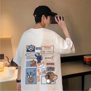【100% cotton】ใหม่ เสื้อยืดลําลอง แขนสั้น คอกลม ทรงหลวม สไตล์ญี่ปุ่น แฟชั่นฤดูร้อน สําหรับผู้ชาย 2022