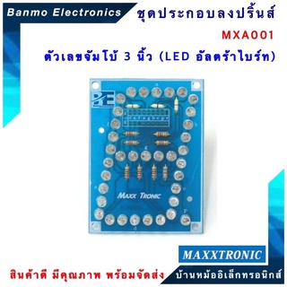 MAXXTRONIC MXA001-ตัวเลขจัมโบ้3 นิ้ว (LED อุลตร้าไบรท์) แบบลงปริ้นแล้ว MXA001