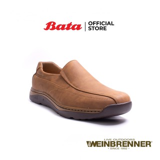 Bata บาจา รองเท้าลำลองชาย รองเท้าคัทชูชาย หนังกลับ ยี่ห้อ Weinbrenner รุ่น Myway สีน้ำตาล 8515028