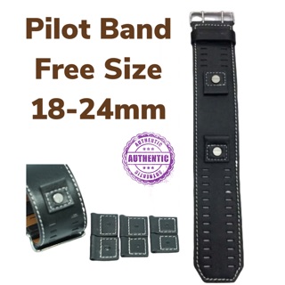 สายนาฬิกา สายหนังแท้รุ่น นักบิน Pilot Band Strap(Free Size 18-24mm)