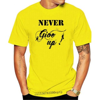 ขายดี!ขายดี เสื้อยืดลําลอง แขนสั้น พิมพ์ลายตัวอักษร Never Give Up สไตล์ฮาราจูกุ สีขาว S1865 OAdfcl37LPepai82S-5XL