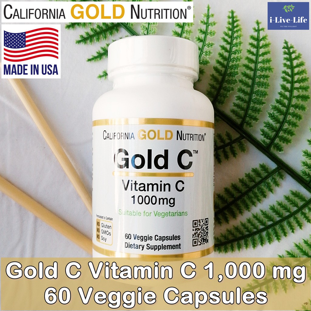 วิตามินซี Gold C Vitamin C 1,000 mg 60 Veggie Capsules - California ...