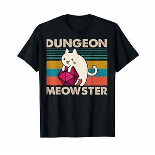 เสื้อยืดโอเวอร์ไซส์Gildan เสื้อยืด พิมพ์ลายแมวตลก Dungeon Meowster สไตล์วินเทจ เรโทร สําหรับทุกเพศS-3XL