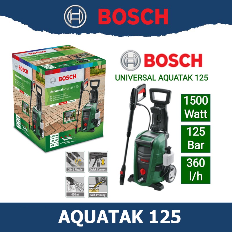 ภาพหน้าปกสินค้าBosch เครื่องฉีดน้ำแรงดันสูง 125 บาร์ รุ่น Universal Aquatak125 BOSCH สินค้าเเท้100% จากร้าน toolstory บน Shopee