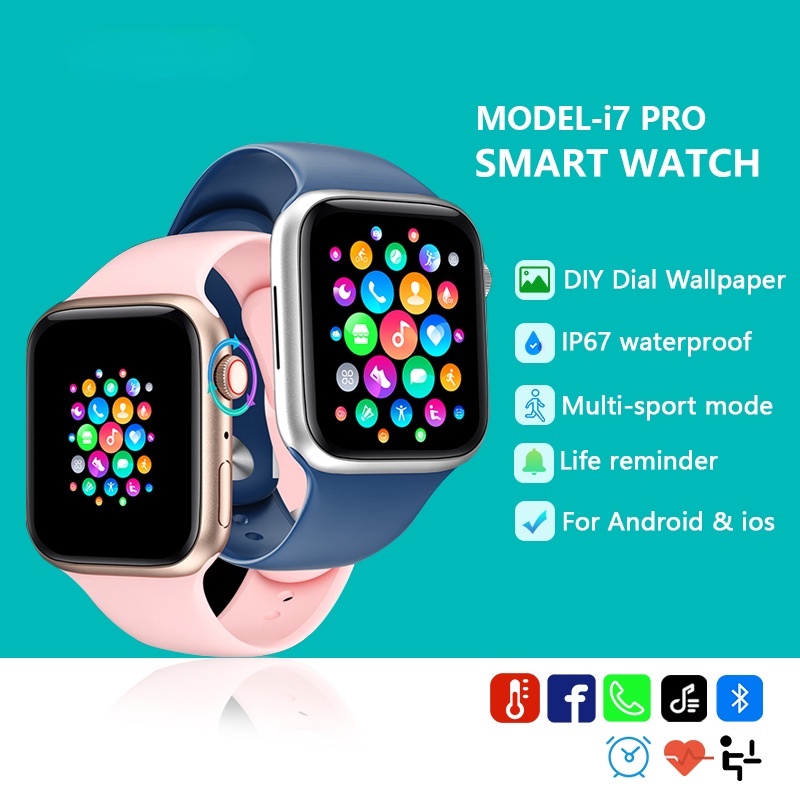 ภาพหน้าปกสินค้าI7 PRO MAX ใหม่ Series 7 นาฬิกาข้อมือสมาร์ทวอทช์ เชื่อมต่อบลูทูธ กันน้ํา วัดอัตราการเต้นหัวใจ เหมาะกับการเล่นฟิตเนส