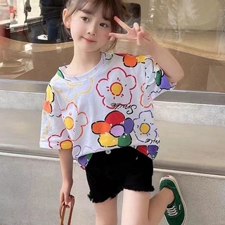 [Babycat] พร้อมส่ง ขายดี เสื้อยืดแขนสั้น ผ้าฝ้ายแท้ สไตล์เกาหลี ญี่ปุ่น แฟชั่นฤดูร้อน สําหรับเด็กผู้หญิง 2022