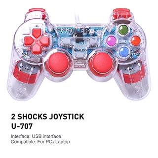 ภาพขนาดย่อของภาพหน้าปกสินค้าส่งเร็ว จอย OKER Joy Games Stick Analog USB U-706 Analog จอยเกมส์ เดี่ยวสั่น For PC , U-707 แบบใส มีไฟ DM 706 707 จากร้าน dm_deemark_so_good บน Shopee ภาพที่ 7