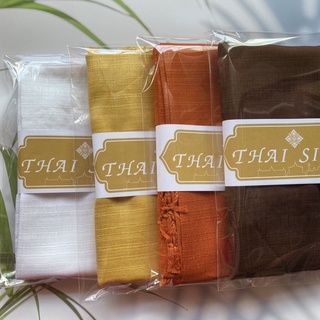 ส่งแม่ ผ้าคลุมชุดว่ายน้ำ Thai Lanna ผ้าพันคอสไตล์ล้านนา ผ้าฝ้าย สีพื้น ติดป้าย Thai Silk