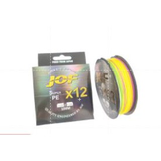 สาย PE JOF x12 รุ่น 100 เมตร (ไม่ต่อกัน) สี มัลติคัลเลอร์ ถัก12