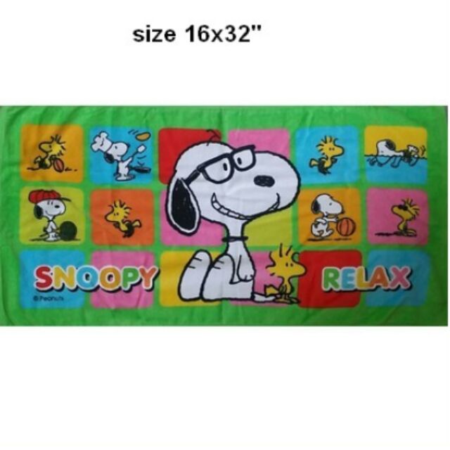 ลิขสิทธิ์แท้-ผ้าขนหนู-สนู๊ปปี้-snoopy-ผืนเล็ก-ขนาด-16-32-นิ้ว