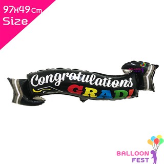 Balloon Fest ลูกโป่งฟอยด์ ป้าย จบการศึกษา Congratulation Graduation (ขนาด 97x49 ซม.)