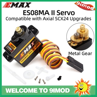 1/2/4Pcs Emax ES08MA II Servo Motor SCX24 Servo 12g 15T Mini Metal Gear Analog Servo for RC Car Axial SCX24 Upgrades Part