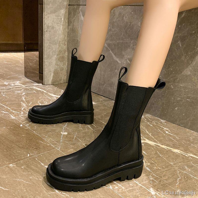 สินค้าเฉพาะจุด-รองเท้าบูทมาร์ตินผู้หญิงปี-2022-ปล่องไฟกลางท่อใหม่บวกรองเท้าบูทสั้นกำมะหยี่ทุกการแข่งขันรองเท้าเชลซีพื