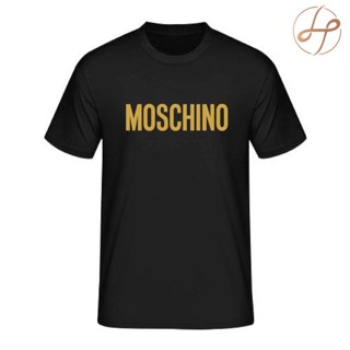 เสื้อยืดวินเทจเสื้อยืด พิมพ์ลายตัวอักษร Moschino สีทองS-5XL