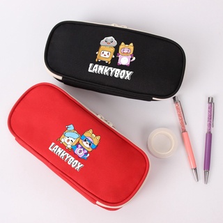 Lankybox กระเป๋าเครื่องเขียน กระเป๋าออแกไนเซอร์ ผ้าแคนวาส พับได้ สําหรับนักเรียน เดินทาง