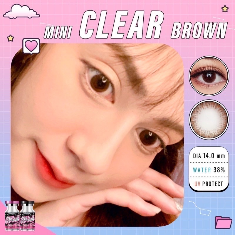 mini-clear-brown-มินิ-สีน้ำตาล-โทนธรรมชาติ-wink-lens-contact-คอนแทคเลนส์-สายตาสั้น-สายตา-2-50-ค่าสายตา-แฟชั่น-เคลียร์