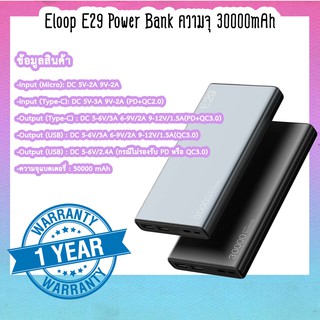 ภาพหน้าปกสินค้าEloop รุ่น E29 แบตสำรอง Power Bank ความจุ 30000mAh ที่เกี่ยวข้อง