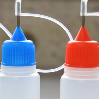 10pcs 10ml Plastic Empty Oil Dropper Bottle with Steel Needle Drip Tip for Liquids Random Color ELEN