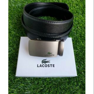 🐩เข็มขัด🐩 Lacoste 🐩หัวเข็มขัดปั๊มโลโก้แบรนด์ บนโลหะเรียบ สามารถเลื่อนล็อคได้