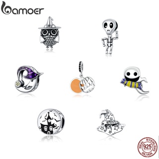 Bamoer Halloween Series Sterling Silver 925 Charms 7 Styles Fashion Jewelry Accessories For Bracelet &amp; Necklace DIY SCC1615