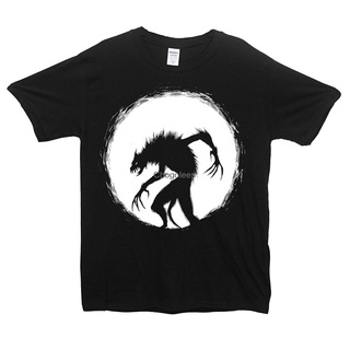 ROUND คอลูกเรือเสื้อยืด ผ้าฝ้าย พิมพ์ลาย Monstrous Werewolf ไม่ซ้ําใคร Moon Silhouette EIbmpo09LPennk44 รองเท้า สําหรับผ