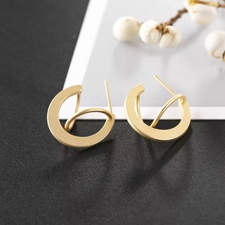 ต่างหู Metal stud geometric earrings#2