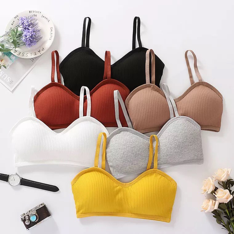 รูปภาพของพร้อมส่งจากไทย Sanay Bra (N156) บราสายเดี่ยวแบบสวม ผ้าร่อง แฟชั่นรุ่นใหม่ลองเช็คราคา