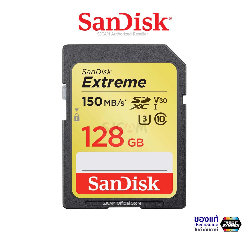 ภาพหน้าปกสินค้าSanDisk Extreme SD Card 128GB ความเร็ว อ่าน 150MB/s เขียน60MB/s (SDSDXV5_128G_GNCIN) เมมโมรี่ แซนดิส รับประกันโดย Synnex จากร้าน sjcam_officialstore บน Shopee