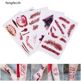 Fengfei รอยสักชั่วคราว ลายเลือดแผลเป็น เลือด 5 ชิ้น