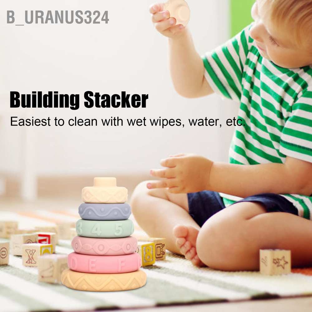 b-uranus324-stacking-nesting-circle-toy-plastic-building-rings-stacker-teether-early-educational-learning-tower