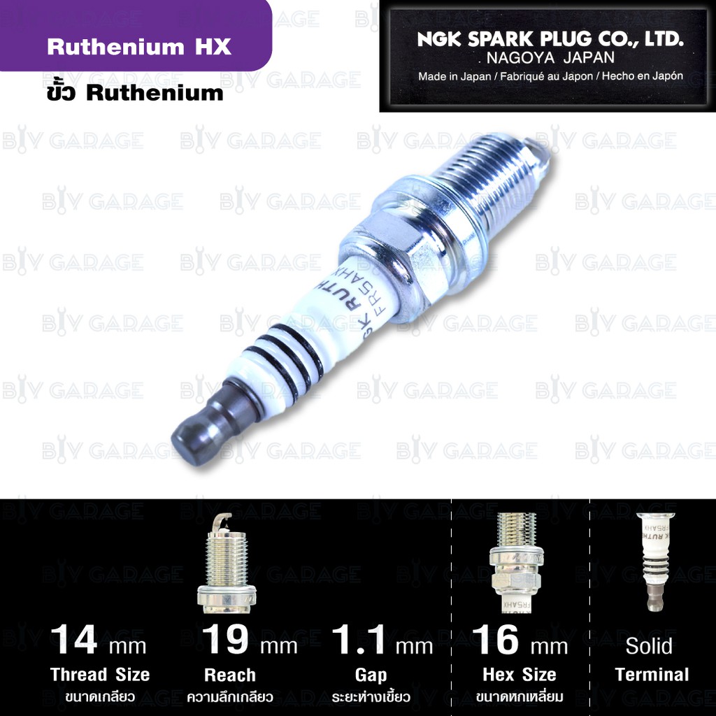 ngk-หัวเทียน-ruthenium-hx-ขั้ว-ruthenium-fr5ahx-6-หัว-ใช้อัพเกรด-bkr5e-11-bkr5eix-11-ตรงรุ่น-made-in-japan