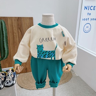 [Babycat] พร้อมส่ง ขายดี เสื้อกันหนาว กางเกงกีฬา สีตัดกัน แฟชั่นฤดูใบไม้ผลิ ฤดูใบไม้ร่วง สไตล์เกาหลี ญี่ปุ่น สําหรับเด็กอนุบาล 2022
