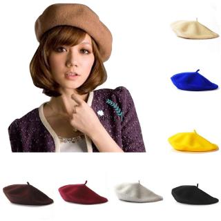 ภาพหน้าปกสินค้าหมวก Beret สำหรับผู้หญิงสีทึบ Kupluk สี Warnia Wool / Beret Hat ที่เกี่ยวข้อง